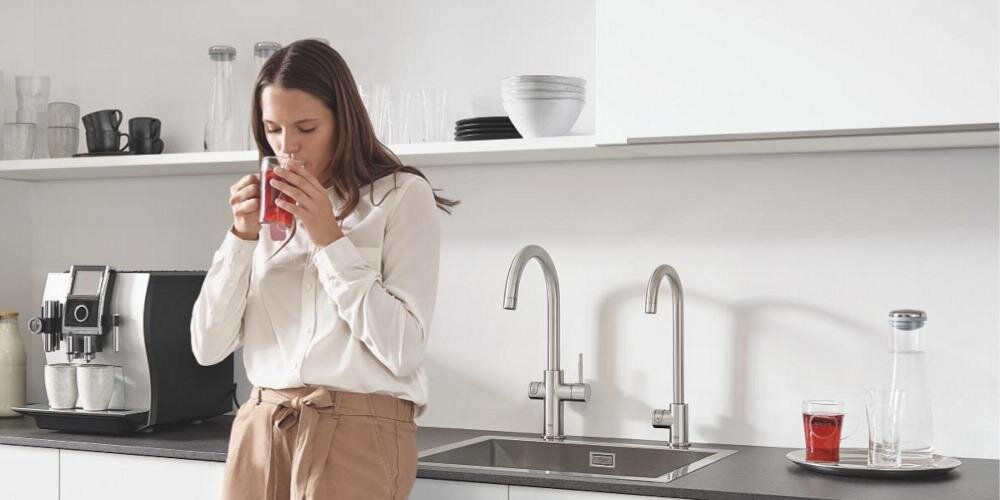 GROHE Red II Duo C-SP 30083DC1 system kuchenny bezpiecznie wygodnie temperatura bateria kuchenna wrząca woda herbata makaron