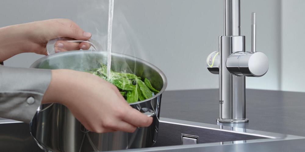 GROHE Red II Duo C-SP 30083DC1 czajnik miejsce blat kuchenny pomocnik funkcja napełnianie garnek wrząca woda