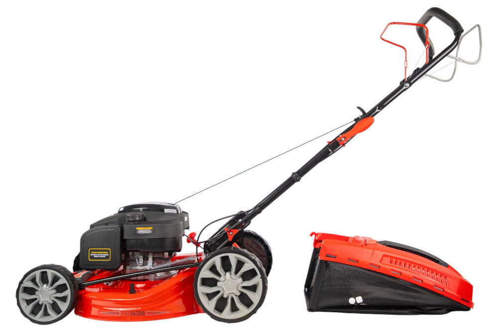 Kosiarka spalinowa GREENSO KS56-G224N Ducar DV224 z napędem 560mm 4.4kW siatkowy kosz pojemnosc 60 litrow pokrywa z tworzywa sztucznego wygodny uchwyt do przenoszenia i oprozniania