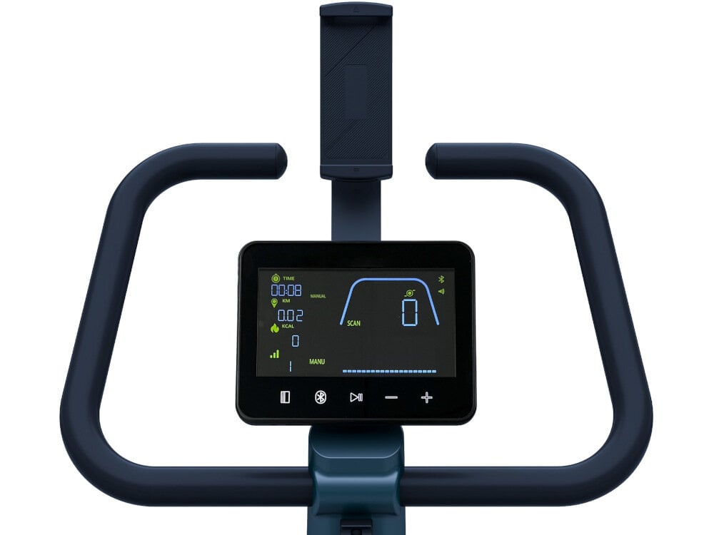 Rower indukcyjny KETTLER Hoi Ride+ 7-calowy wyswietlacz LCD zlicza prezentuje najwazniejsze parametry treningu 20 wbudowanych programow treningowych konfiguraca 4 profili uzytkownikow