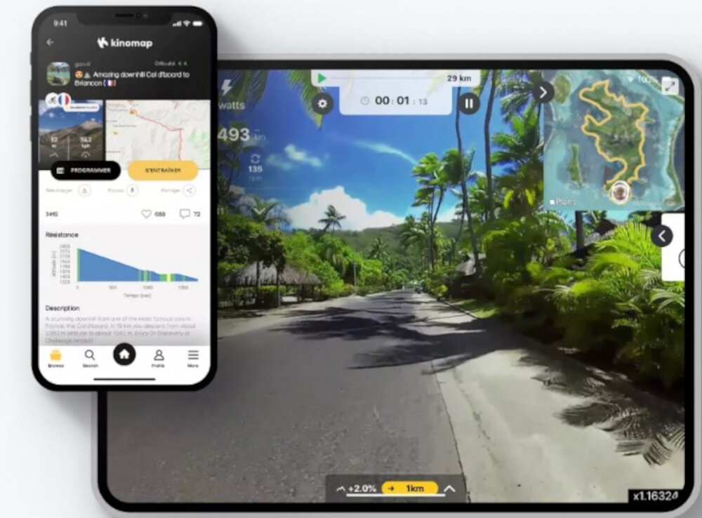 Rower spinningowy KETTLER Hoi Frame Speed Zielony wbudowane moduly Bluetooth ANT+ aplikacje Zwift Kinomap na Android iOS trening w wirtualnym swiecie uchwyt na tablet