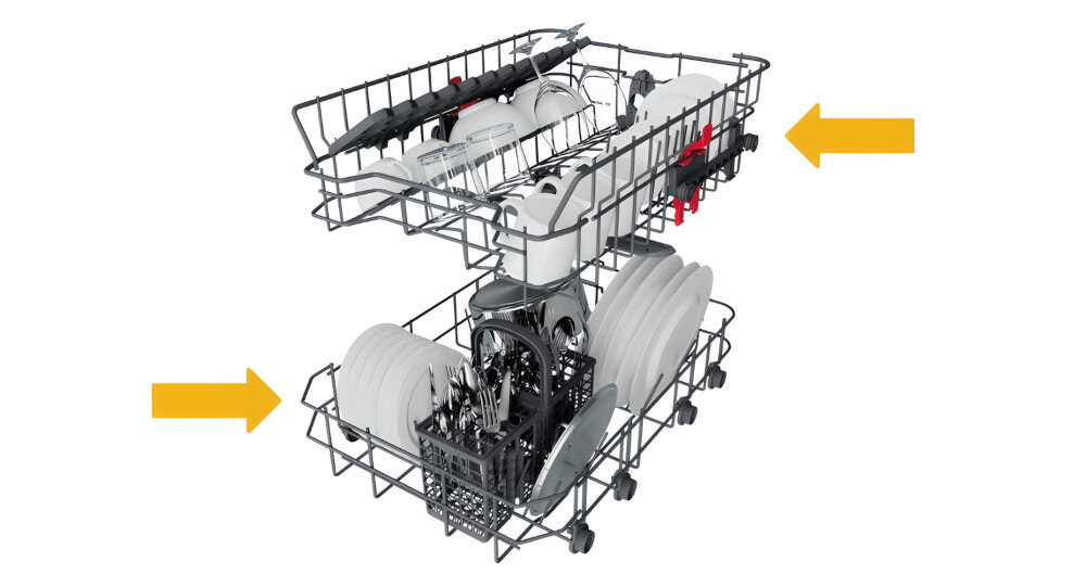 Zmywarka WHIRLPOOL WFO 3T133 PF Multizone zmywanie strefowe pełen załadunek część załadunku połowa