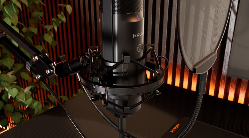 Mikrofon KRUX Esper 1000 koszyk antywibracyjny i uderzeniowy