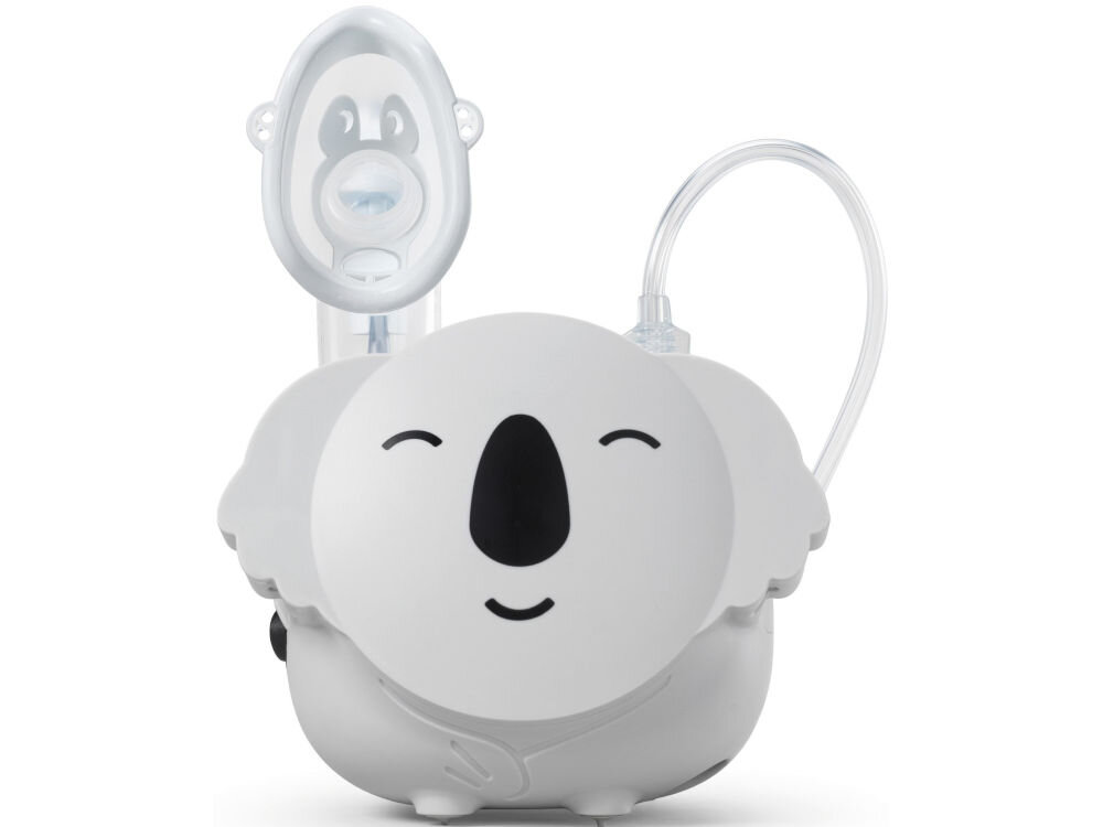 Inhalator nebulizator pneumatyczny FLAEM Koala 0.42 ml/min urządzenie medyczne skuteczne leczenie dzieci komfort bezpieczeństwo regulacja szybkości nebulizacji dostosowanie terapii do potrzeb ciśnienie robocze  1,7 bar efektywna nebulizacja minimalnie objętość 2ml maksymalna 8 ml 