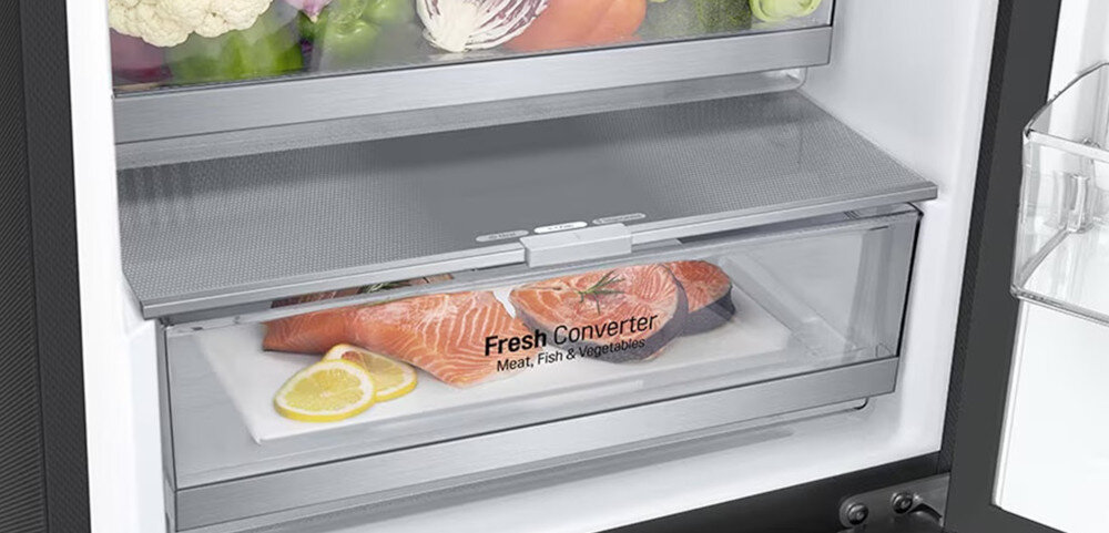 LODÓWKA LG GBB72BM9CQ1 szuflada FRESHConverter mięso ryby świeżość kontrola wilgotności