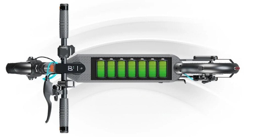 Hulajnoga elektryczna MOTUS Scooty 10 GEN 5 Szary wydajny akumulator bateria pojemnosc 15 Ah zasig do 65 km brak szkodliwych substancji czas ladowania okolo 7-8 godzin
