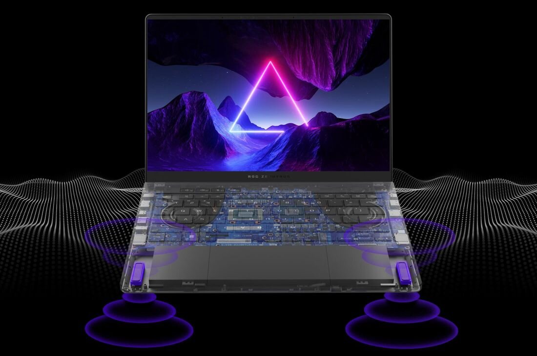 Laptop ASUS ROG Zephyrus G14 - Głośniki niskotonowe czysty i żywy dźwięk 