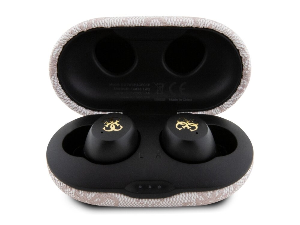 Słuchawki dokanałowe GUESS GUTWSP4EGB membrany dotykowe elegancja enc bluetooth - sluchawki na bialym tle