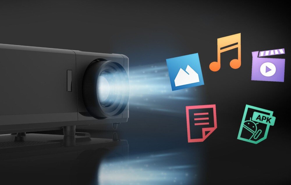 Projektor OPTOMA UHZ55 4K UHD (3840 x 2160), 3000 ANSI lumen, Wi-Fi odtwarzacz pamięć zewnętrzna
