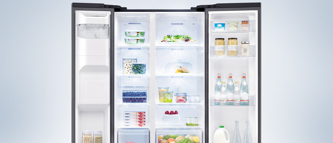 Система All Around Cooling розподіляє прохолодне повітря в будь-яке місце всередині холодильника Samsung RS65DG5403B1EO