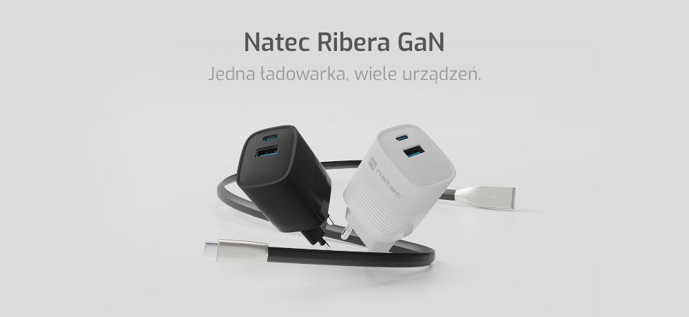 Ładowarka sieciowa NATEC Ribera GaN 30W technologia szybkiego ładowania