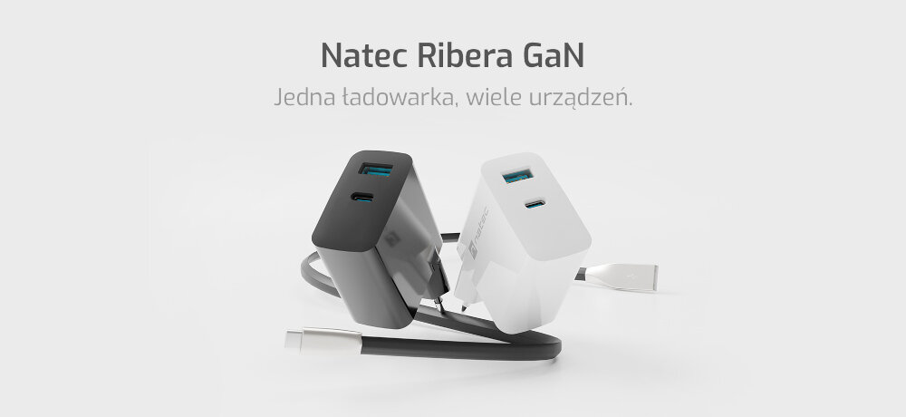 Ładowarka sieciowa NATEC Ribera GaN 45W technologia szybkiego ładowania