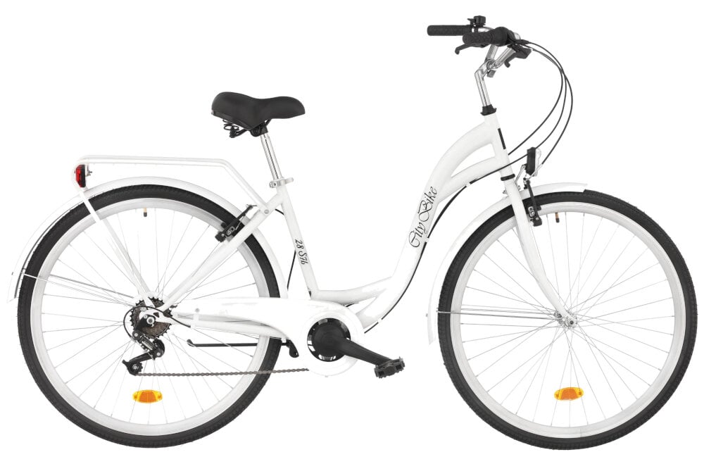 Rower miejski DAWSTAR Citybike S7B 28 cali damski Biały la kobiet do codziennych dojazdow do pracy sklepu rekreacyjnych wycieczek praktyczny ekologiczny srodek transportu