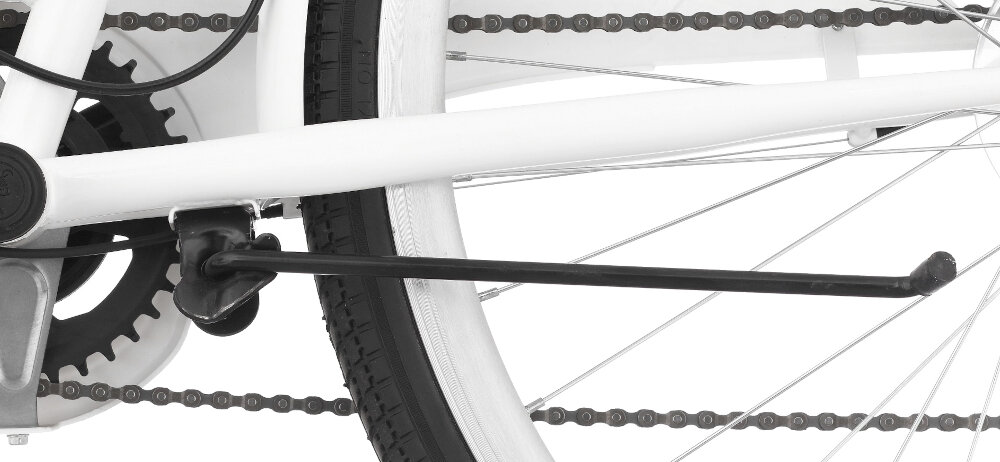 Rower miejski DAWSTAR Citybike S7B 28 cali damski Biały szerokie blotniki z przodu i z tylu roweru szeroka powierzchnia stabilna stopka