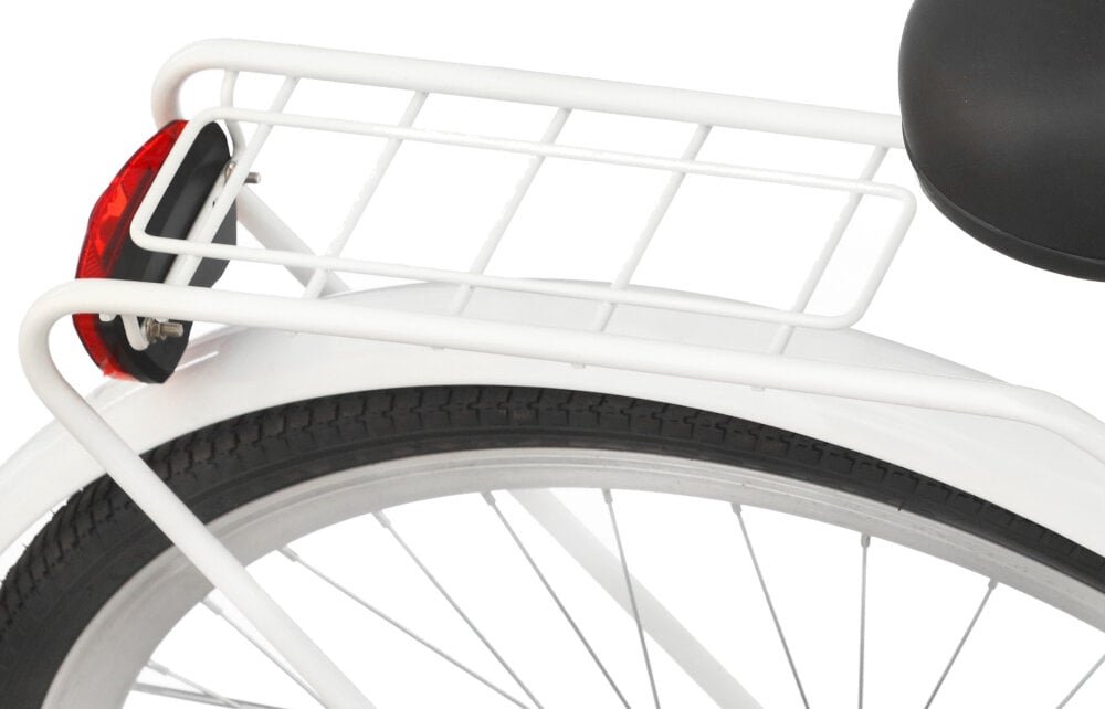 Rower miejski DAWSTAR Citybike S7B 28 cali damski Biały bagaznik do przewozenia codziennych zakupow