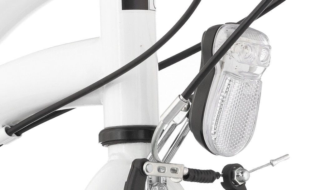 Rower miejski DAWSTAR Citybike S7B 28 cali damski Biały oswietlenie roweru przednie tylne oswietlenie LED zasilane przez dynamo wymagane przez prawo drogowe