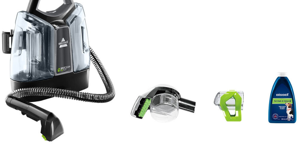 Odkurzacz BISSELL SpotClean Pet Plus 37241 ssawka do prania tapicerki końcówka do wychwytywania plam wąż ssący płyn do usuwania nieprzyjemnych zapachów narzędzie do czyszczenia węża dokumentacja 