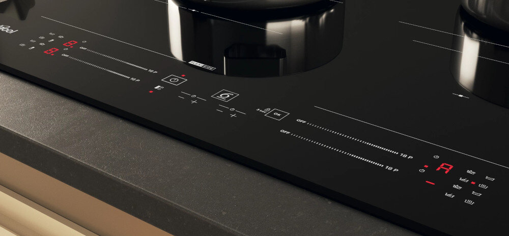 PŁYTA WHIRLPOOL WF S5060 CPBF panel sterowanie funkcje roztapiania wykrywanie naczyń minutnik timer