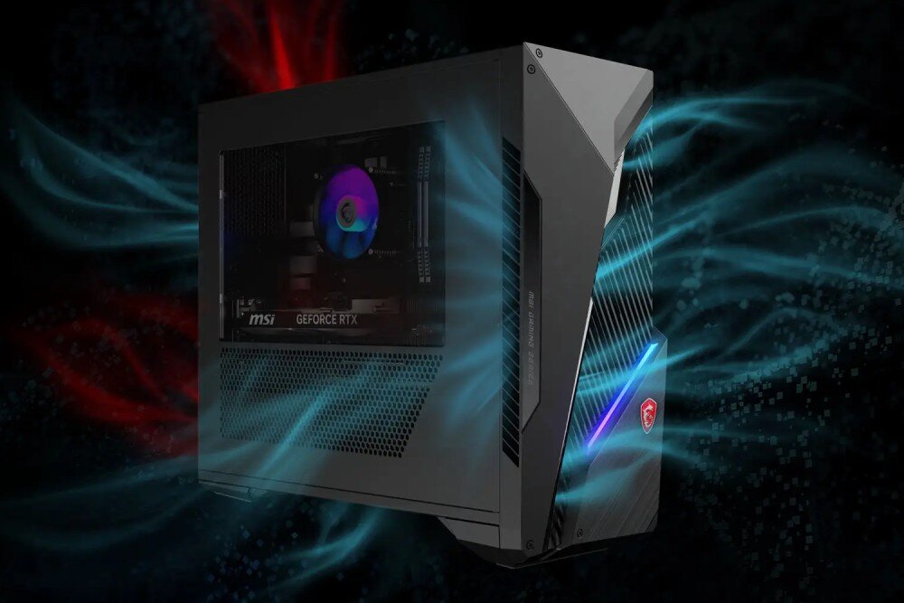 Komputer MSI MAG Infinite S3 14NUC5-1437EU i5-14400F 16GB RAM 1TB SSD GeForce RTX4060 Windows 11 Home chłodzenie wentylacja temperatura
