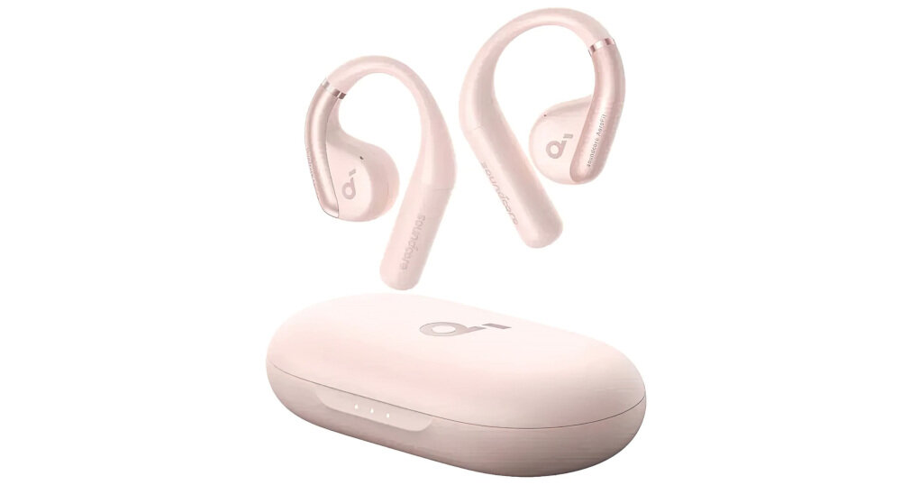 Słuchawki powietrzne SOUNDCORE Aerofit Open-Ear - Dobre podczas ruchu, słuchawki z etui ładującym na białym tle