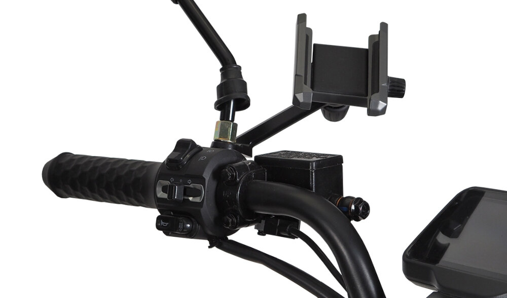Skuter elektryczny IML Sunra Robo-SC Delivery Czarny Bluetooth aplikacja mobilna SUNRA pelna integracja wygoda kontrola nad pojazdem zdalne sterowanie zablokowanie skutera wlaczenie zaplonu uchwyt na telefon