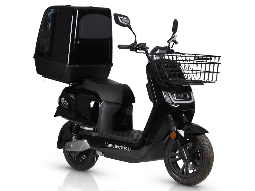 Skuter elektryczny IML Sunra Robo-SC Delivery Czarny bezkluczykowy system obsluga bez klucza breloka aplikacja komfort uzytkowania automatyczne odblokowanie
