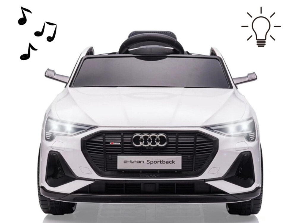 Samochód dla dziecka MILLY MALLY Audi E-Tron Sportback Biały radosc dla malych rajdowcow bezpieczenstwo wygoda aktywnosc stymulacja wyobazni