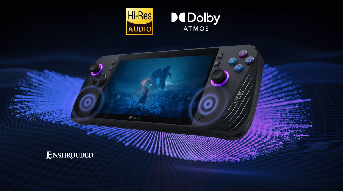 Konsola ASUS ROG Ally 2024 RC72LA-NH007W 7 FHD IPS, AMD Ryzen Z1 Extreme Windows 11 Home dwa przednie głośniki inteligentny wzmacniacz Dolby Atmos dwukierunkowa redukcja szumów wspomagana przez AI