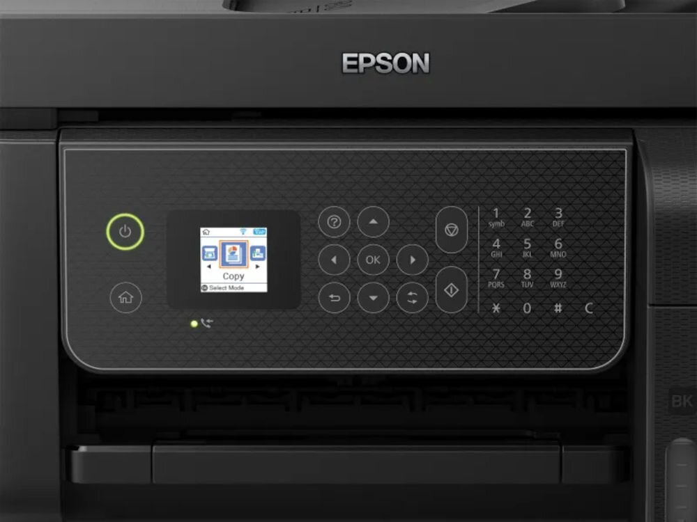 Багатофункціональний пристрій EPSON EcoTank L5310 Кольоровий друк, Wi-Fi Збільшений план дисплея пристрою Кольоровий РК-дисплей діагоналлю 3,7 см Зручність