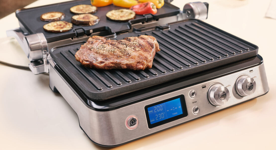 BRAUN MultiGrill 9 CG9043 Чорний Функція обсмажування соковитість хрусткість температура гриля креветки лосось стейки грудка свинячі відбивні
