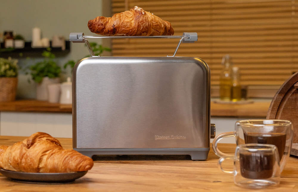 Toster VINTAGE CUISINE Retro Chromowany Srebrny Wysoka moc nominalna maksymalna pieczywo śniadanie