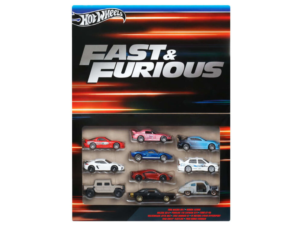 Zestaw pojazdów HOT WHEELS FAST & FURIOUS szybcy i wściekli ( 10 szt ) szybcy i wściekli start