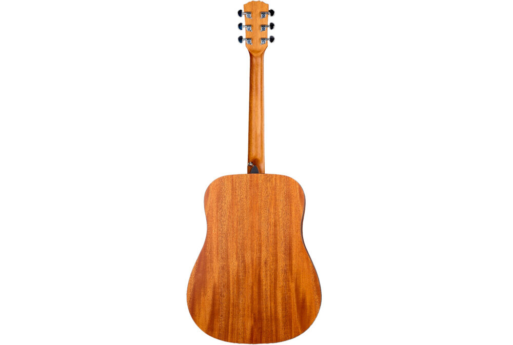 Gitara akustyczna ARROW Silver D gryf okume skala 648 mm, gitara od tyłu na białym tle