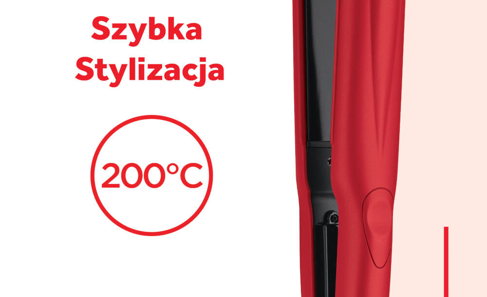 Prostownica REVLON RVST2176GPE nagrzewanie optymalna temperatura 200 stopni szybkie skuteczne wygładzenie wbudowany wskaźnik LED gotowość do pracy obrotowy kabel długość 1,8 m funkcja szybkiego nagrzewania 
