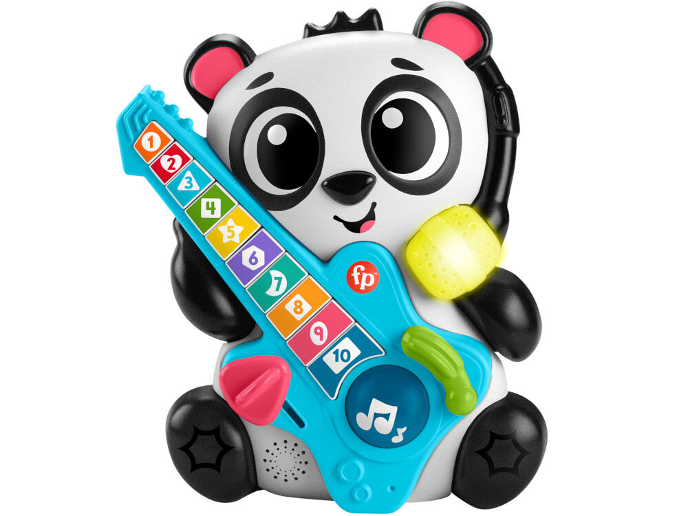 Zabawka interaktywna FISHER PRICE Link Squad Panda Liczenie i kształty HYL36 dzieci od 9 miesiąca życia zabawa nauka rozwijanie podstawowych umiejętności liczne interaktywne funkcje wesołe piosenki dźwięki podświetlające się elementy zabawa nauka nauka cyfr kształtów kolorów zasady przyczyny i skutku 