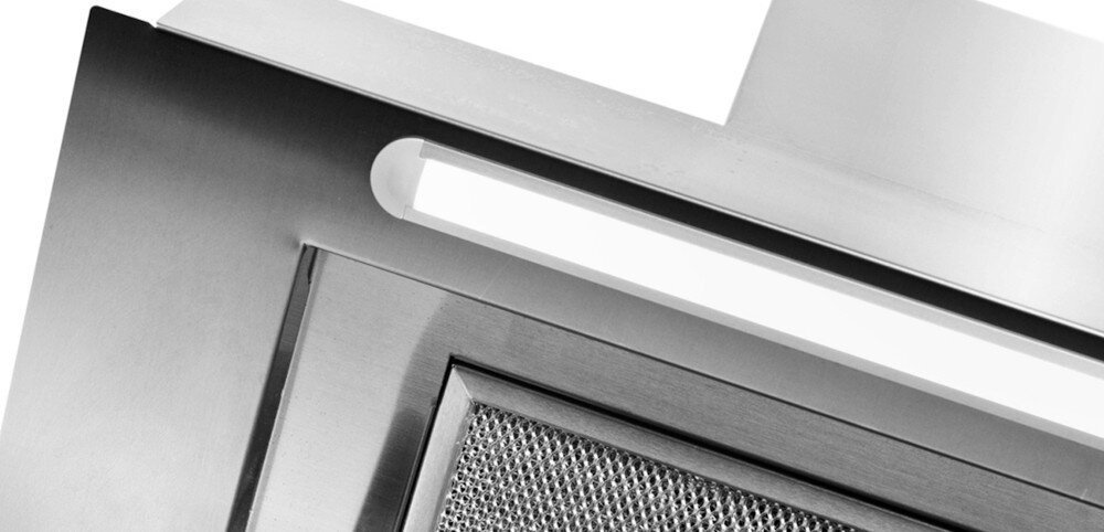 OKAP AFRELLI PIANO GESTO INOX Oświetlenie LED widoczność energooszczędne żarówki światło