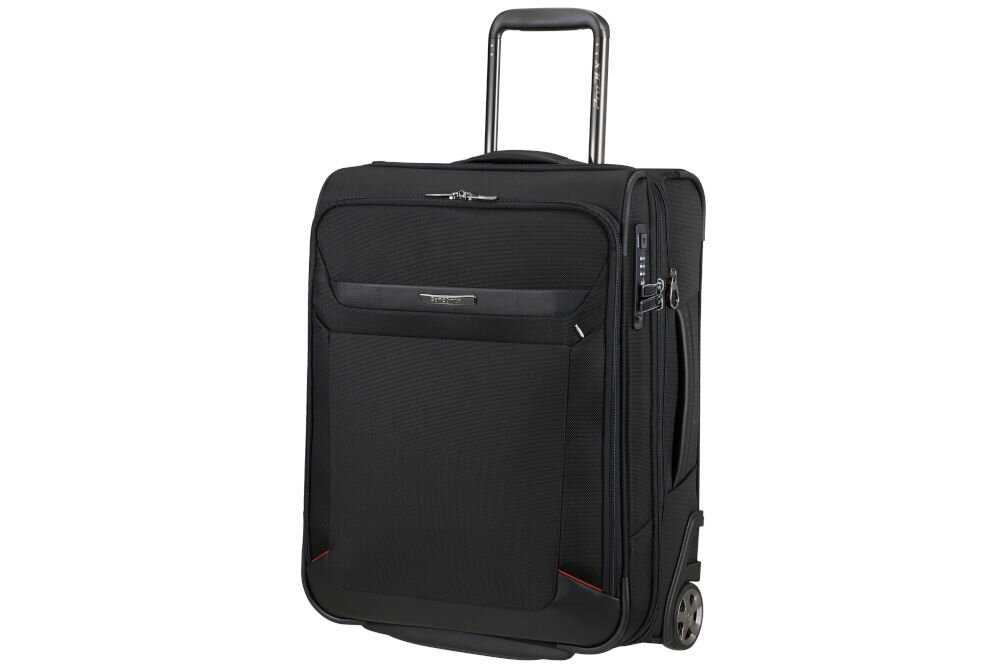 Walizka SAMSONITE Pro-DLX 6 Upright Exp 55 cm  Czarny skórzane detale eleganckie kształty