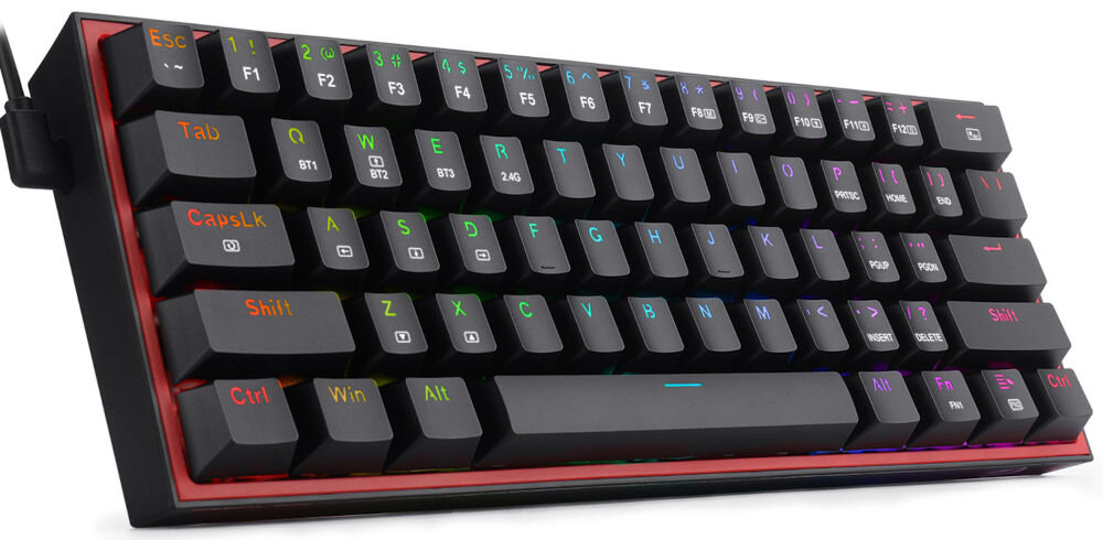Klawiatura REDRAGON Fizz Pro K616-RGB efektowne podświetlenie RGB oferujące różnorodne efekty świetlne, możliwość regulacji intensywności podświetlenia, podświetlenie ułatwiające pracę w warunkach słabego podświetlenia
					produkt na białym tle