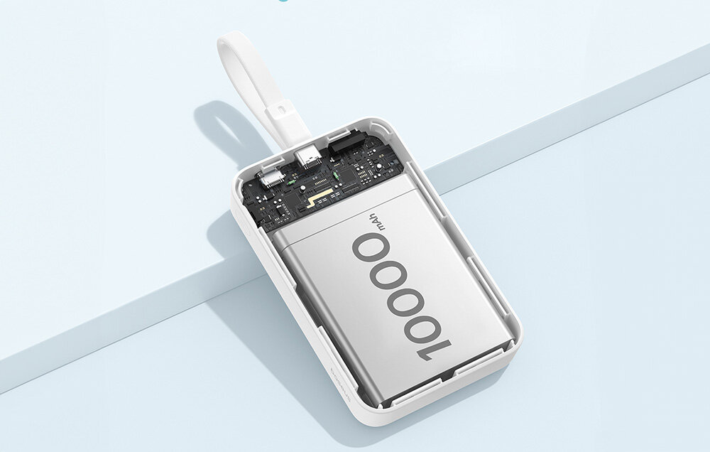 Powerbank BASEUS Magnetic Mini 10000mAh 20W Biały + Kabel Lightning naladowanie rozladowanie napiecie przegrzanie