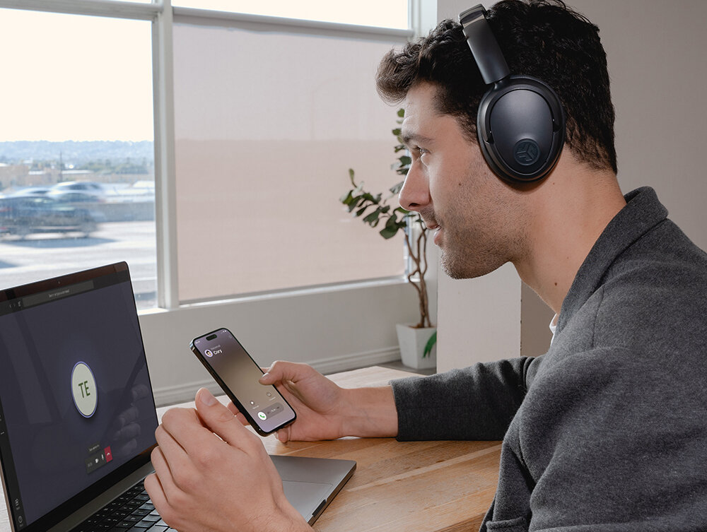 Słuchawki nauszne JLAB Jbuds Lux ANC personalizacja zwiek ochrona poziom aplikacja glosnosc 