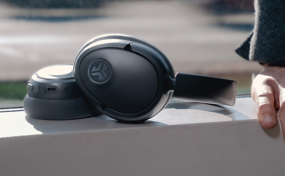 Słuchawki nauszne JLAB Jbuds Lux ANC nieskazitelnie czyste rozmowy czyste niezaklocone komunikacja