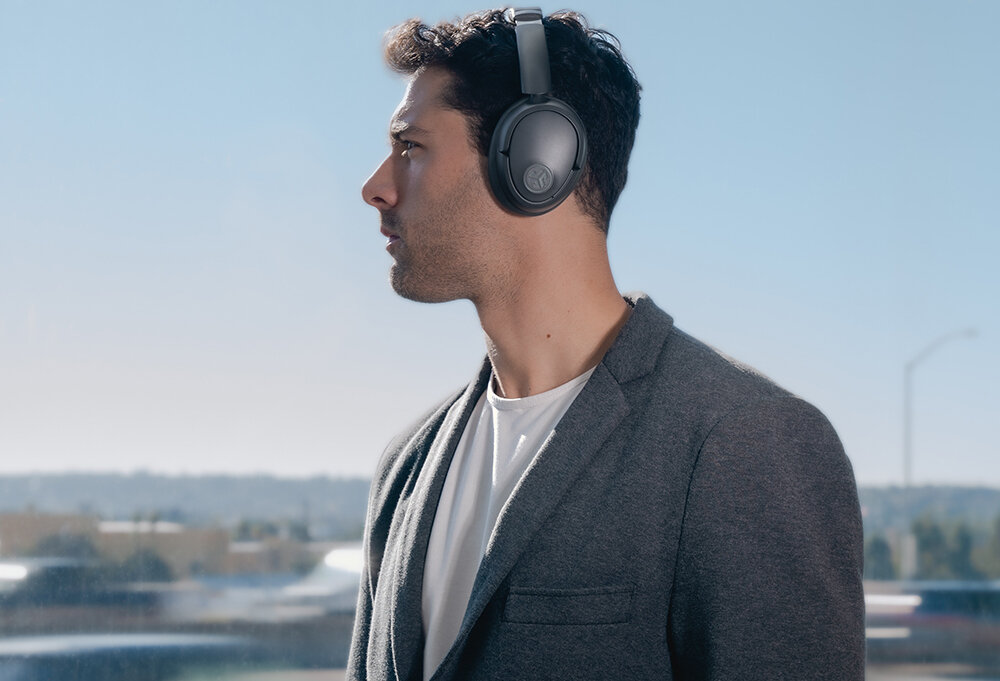 Słuchawki nauszne JLAB Jbuds Lux ANC technologia tryb wireless share bezprzewodowe udostepnianie dzwieku parowanie google fast pair  google find my device