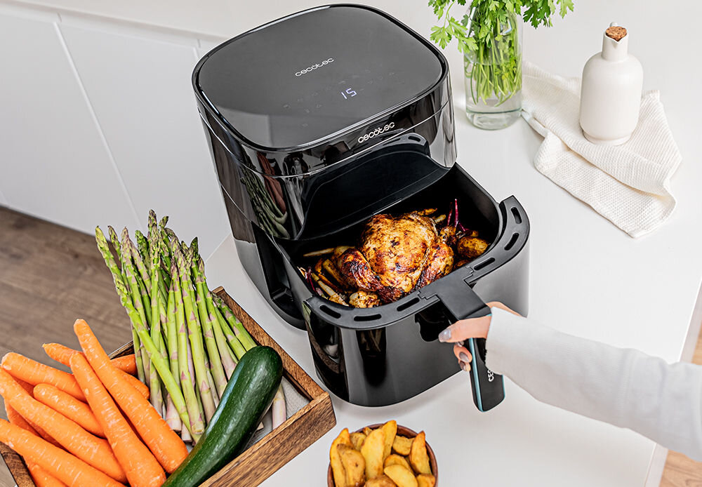 Frytownica CECOTEC Duoheat 6000 6L zdrowe smaczne szybkie gotowanie praktyczne funkcje użyta technologia różnorodne potrawy minimalne użycie tłuszczu pełnia smaku codzienne posiłki zdrowsze prawdziwa przyjemność