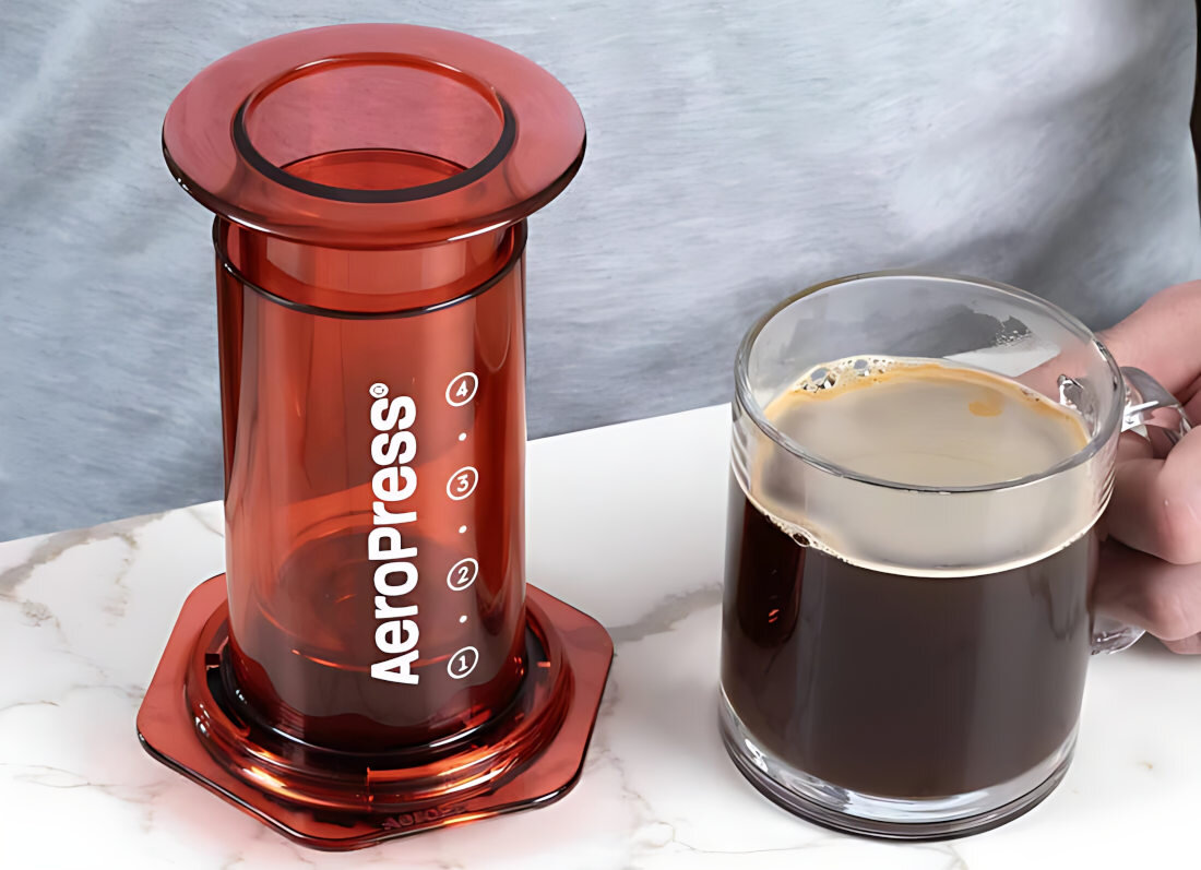Zaparzacz AEROPRESS Clear Czerwony parzenie kawy 3 w 1 Optymalna pojemność możliwości 3 porcje 