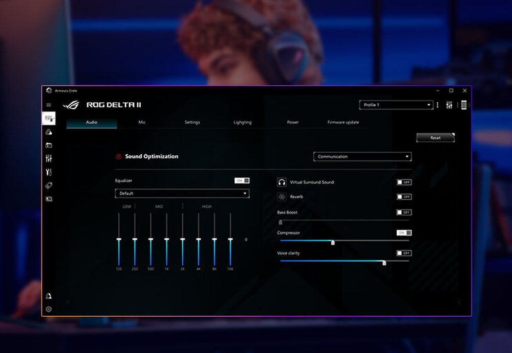 Słuchawki ASUS ROG Delta II Bezprzewodowe, Nauszne pelna kontrola armoury create oprogramowanie