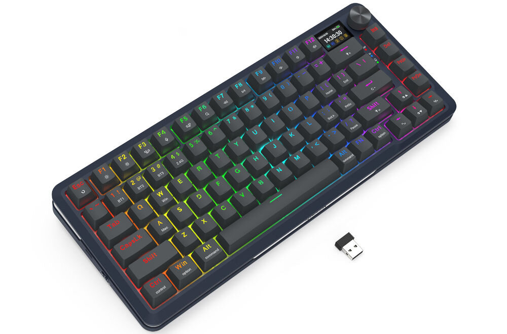 Klawiatura REDRAGON K708-RGB-PRO FLEKACT 
					efektowne podświetlenie RGB oferujące różnorodne efekty świetlne, możliwość regulacji intensywności podświetlenia, podświetlenie ułatwiające pracę w warunkach słabego podświetlenia
					produkt na białym tle