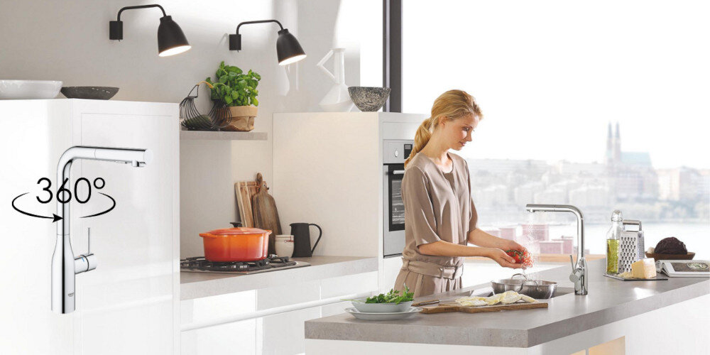 BATERIA KUCHENNA GROHE Minta 31360001 obrotowa wylewka korzystanie wygoda 360 stopni