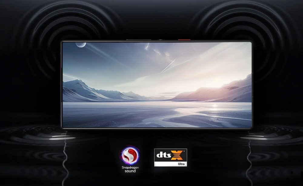 Smartfon NUBIA Red Magic 9s Pro  DTSUltra Certification dźwięk wizualizacja fal dźwiękowych 