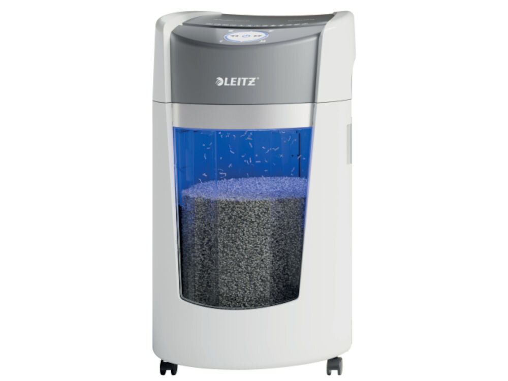 Niszczarka LEITZ IQ OptiMax Office 35 L, P-5, Ścinki, Automatyczny Start/Stop, Funkcja cofania technologia zapobiegania zacięciom