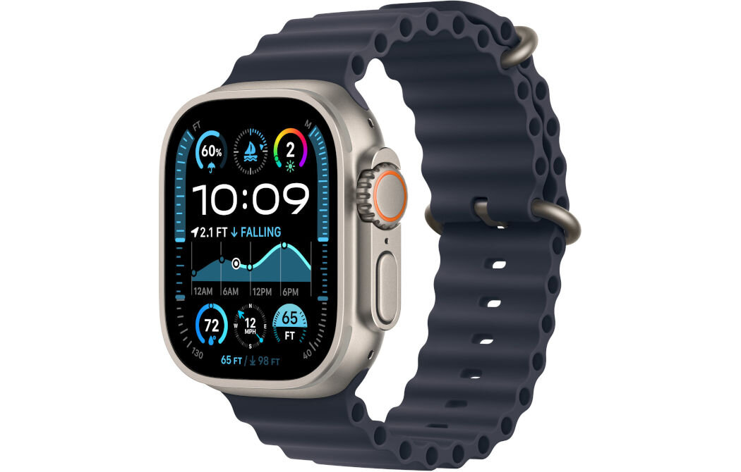 Pasek do Apple Watch (44/45/46/49mm) Granatowy (Tytan naturalny) idealny do sportów wodnych